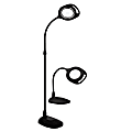 OttLite® 2-In-1 LED Magnifier Floor And Table Light, Adjustable Height, 56-3/4"H, Black 1 thumbnail image