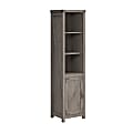 Bush Furniture Knoxville 72"H Narrow 5-Shelf Bookcase With Door, Restored Gray, Standard Delivery