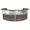 Regency Marque 104”W 4-Unit Curved Front Reception Secretary Desk With Plexiglass Inserts, Driftwood Gray 1 thumbnail image