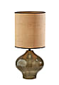 Adesso® Emma Large Table Lamp, 28-1/2"H, Rattan Shade/Dark Green Base