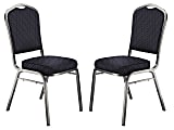 National Public Seating 9300 Series Deluxe Upholstered Banquet Chairs, Diamond Navy/Silvervein, Pack Of 2 Chairs 1 thumbnail image