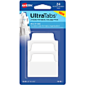 Avery® Ultra Tabs Repositionable Multi-Use Tabs - 24 Tab(s) - 8 Tab(s)/Set - Clear Film, White Paper Tab(s) - 3