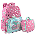 Trailmaker Holographic Quilted Cherry Printed Backpack With Insulated Lunch Bag, Pink 1 thumbnail image