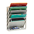 Mind Reader 5-Tier Vertical File Holder, 16”H x 4-1/4”W x 13”D, Beige 1 thumbnail image