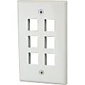 DataComm 6 Port Keystone Plate (Standard) - 6 x Socket(s) - White 1 thumbnail image