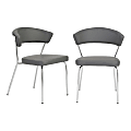 Eurostyle Draco Dining Chairs, Gray/Chrome, Set Of 2 Chairs