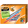 BIC Round Stic Xtra Life Ballpoint Pens, Medium Point, 1.0 mm, Assorted Colors, Pack Of 60 Pens 1 thumbnail image