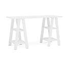 Boahaus Modern Computer Writing Desk With Bookcase, White 1 thumbnail image