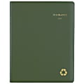 AT-A-GLANCE® Weekly/Monthly Appointment Book/Planner, 8-1/4" x 11", 100% Recycled, Green, January to December 2021, 70950G60