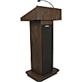 AmpliVox S505 - Executive Sound Column Lectern - Rectangle Top - Sculpted Base - 22" Table Top Width x 18" Table Top Depth - 47" Height - Assembly Required - High Pressure Laminate (HPL), Walnut, Wood - Particleboard