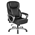 Office Star™ Ergonomic Leather High-Back Executive Office Chair, Black/Titanium 1 thumbnail image