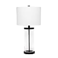 Lalia Home Entrapped Glass Table Lamp, 28"H, White Shade/Black Base