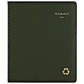 AT-A-GLANCE® 13-Month Recycled Monthly Planner, 9" x 11", 100% Recycled, Green, January 2021 To January 2022, 70260G60