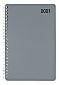Office Depot® Brand Weekly/Monthly Appointment Book, 4" x 6", Silver, January 2021 To December 2021, OD710430