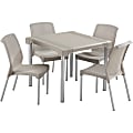Rimax 5-Piece Breakroom/Lunch Room Table and Chairs Set, Taupe 1 thumbnail image