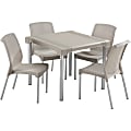 Rimax 5-Piece Breakroom/Lunch Room Table and Chairs Set, Taupe