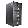 Bisley 15"D Vertical 6-Drawer Storage Cabinet, Metal, Charcoal