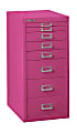 Bisley 15"D Vertical 8-Drawer Storage Cabinet, Metal, Fuchsia