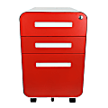 Bindertek Glide 20"D Vertical 3-Drawer File Cabinet, Red 1 thumbnail image