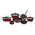 Vasconia® Elegance 10-Piece Steel Nonstick Cookware Set, Red 1 thumbnail image