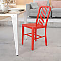 Flash Furniture Commercial-Grade Metal Indoor/Outdoor Chair, Red 1 thumbnail image
