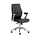 Eurostyle Crosby Faux Leather Low-Back Office Chair, Black/Silver