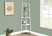 Monarch Specialties Alani 59"H 4-Shelf Bookshelf, White 1 thumbnail image