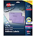 Avery® Glossy Address Labels With Sure Feed® Technology, 6520, Rectangle, 2/3" x 1-3/4", Clear, Pack Of 600