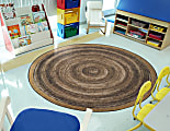 Joy Carpets® Feeling Natural™ Kids' Round Area Rug, 5-1/3' x 5-1/3', Walnut