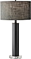 Adesso® Ezra Table Lamp, 25-1/2"H, Dark Gray Shade/Matte Black Base