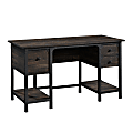 Sauder® Steel River 54"W Double-Pedestal Computer Desk, Carbon Oak