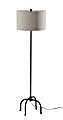 Adesso Silos Wrought Iron Floor Lamp, 60”H, Beige Shade/Black Base 1 thumbnail image