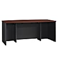 Sauder® Via 72"W Executive Office Desk, Classic Cherry/Soft Black