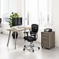 WorkPro® Motiva 48"W Modern Office Computer Desk With 3-Drawer Rolling File Cabinet, Modern Hickory, Standard Delivery 1 thumbnail image