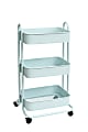 American Crafts We R Memory Keepers 3-Tier Steel Rolling Storage Cart, 36 1/2" x 17" x 17", Pale Blue