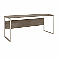 Bush® Business Furniture Hybrid 72"W x 24"D Computer Table Desk With Metal Legs, Modern Hickory, Standard Delivery