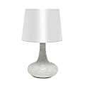Simple Designs Mosaic Tiled Glass Genie Table Lamp, White Shade