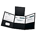 Oxford™ Tri-Fold Executive Pocket Folders, Letter Size, Black, Pack Of 20 1 thumbnail image