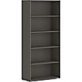 HON® Mod 65"H 5-Shelf Bookcase, Slate Teak 1 thumbnail image