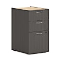 HON® 15"W x 20"D Lateral 3-Drawer File Cabinet Support Pedestal, Slate Teak 1 thumbnail image