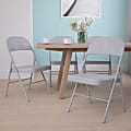 Flash Furniture HERCULES Metal Double-Braced Folding Chair, Gray 1 thumbnail image