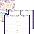 Rediform Passion Weekly/Monthly MiracleBind Planner - Julian Dates - Weekly, Monthly - 1 Year - January till December - 1 Week, 1 Month Double Page Layout - Twin Wire - Floral - Fiber