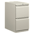 HON® Basyx 15"W Vertical 2-Drawer File Cabinet For Computer Desk, Light Gray