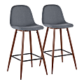 LumiSource Pebble Bar Stools, Blue/Brown, Set Of 2 Stools 1 thumbnail image