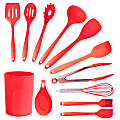 MegaChef Silicone Cooking Utensils, Red, Set Of 12 Utensils