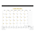 2024 Blueline® Monthly Desk Pad Calendar, 22" x 17", Classic Gold, January To December 2024 , C199003