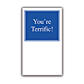 Pat On The Back Cards, You're Teriffic, 3" x 5", Blue/White