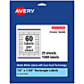 Avery® Permanent Labels With Sure Feed®, 94204-WMP25, Rectangle, 1/2" x 1-3/4", White, Pack Of 1,500 1 thumbnail image