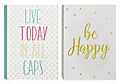 Realspace® Decorative Desk Art Box, 7" x 5", Assorted Motivational Designs