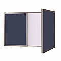 Ghent VisuALL PC Fabric Non-Magnetic Bulletin Board, 24" x 36", Blue, Satin Aluminum Frame